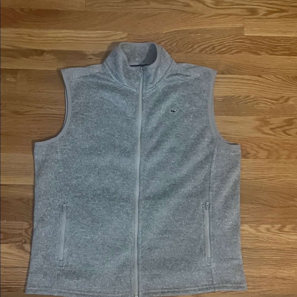 Vineyard Vines Youth Grey Fleece Zip Vest